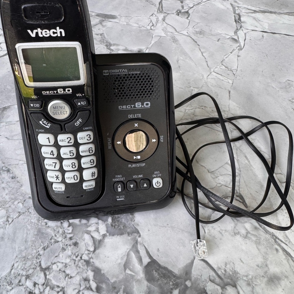 VTech Black Cordless Phone with Base